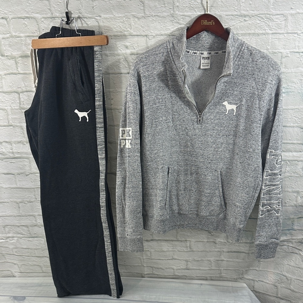 Victoria's Secret Gray Zip-Up Sweatshirt and Pants